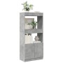 Aparador de madera de ingeniería gris hormigón 63x33x140 cm de , Librerías y estanterías - Ref: Foro24-855109, Precio: 69,60 ...