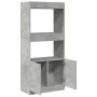 Aparador de madera de ingeniería gris hormigón 63x33x140 cm de , Librerías y estanterías - Ref: Foro24-855109, Precio: 69,60 ...