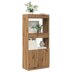 Aparador de madera de ingeniería roble artisian 63x33x140 cm de , Librerías y estanterías - Ref: Foro24-855114, Precio: 69,01...