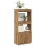 Aparador de madera de ingeniería roble artisian 63x33x140 cm de , Librerías y estanterías - Ref: Foro24-855114, Precio: 69,01...