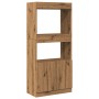 Aparador de madera de ingeniería roble artisian 63x33x140 cm de , Librerías y estanterías - Ref: Foro24-855114, Precio: 69,51...