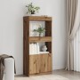 Aparador de madera de ingeniería roble artisian 63x33x140 cm de , Librerías y estanterías - Ref: Foro24-855114, Precio: 69,51...