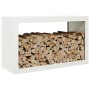 Leñero de acero blanco 100x40x60 cm de , Bolsas y soportes de leña - Ref: Foro24-850983, Precio: 101,22 €, Descuento: %