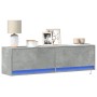 Mueble de pared TV con luces LED gris hormigón 140x31x38 cm de , Muebles TV - Ref: Foro24-852372, Precio: 101,46 €, Descuento: %
