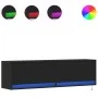 Mueble de TV de pared con luces LED negro 140x31x38 cm de , Muebles TV - Ref: Foro24-852370, Precio: 116,46 €, Descuento: %