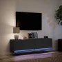 Mueble de TV de pared con luces LED negro 140x31x38 cm de , Muebles TV - Ref: Foro24-852370, Precio: 116,46 €, Descuento: %