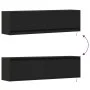 Mueble de TV de pared con luces LED negro 140x31x38 cm de , Muebles TV - Ref: Foro24-852370, Precio: 116,46 €, Descuento: %
