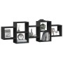 Estantería de pared madera de ingeniería negra 129x18x42 cm de , Estantes y estanterías - Ref: Foro24-853219, Precio: 64,15 €...
