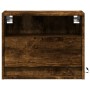 Mesita de noche de pared con luces LED roble ahumado de , Mesitas de noche - Ref: Foro24-852069, Precio: 33,14 €, Descuento: %