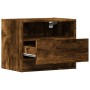 Mesita de noche de pared con luces LED roble ahumado de , Mesitas de noche - Ref: Foro24-852069, Precio: 33,14 €, Descuento: %