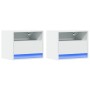 Mesitas de noche de pared con luces LED 2 unidades blanco de , Mesitas de noche - Ref: Foro24-852062, Precio: 61,46 €, Descue...