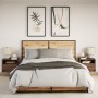 Mesitas de noche de pared con luces LED 2 unidades roble marrón de , Mesitas de noche - Ref: Foro24-852074, Precio: 60,31 €, ...