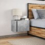 Mesita de noche de pared con luces LED gris hormigón de , Mesitas de noche - Ref: Foro24-852095, Precio: 35,42 €, Descuento: %