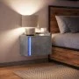 Mesita de noche de pared con luces LED gris hormigón de , Mesitas de noche - Ref: Foro24-852095, Precio: 34,99 €, Descuento: %
