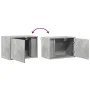 Mesita de noche de pared con luces LED gris hormigón de , Mesitas de noche - Ref: Foro24-852095, Precio: 34,99 €, Descuento: %