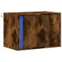 Mesita de noche de pared con luces LED roble ahumado de , Mesitas de noche - Ref: Foro24-852097, Precio: 35,47 €, Descuento: %
