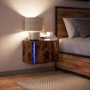 Mesita de noche de pared con luces LED roble ahumado de , Mesitas de noche - Ref: Foro24-852097, Precio: 35,90 €, Descuento: %