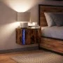 Mesita de noche de pared con luces LED roble ahumado de , Mesitas de noche - Ref: Foro24-852097, Precio: 35,47 €, Descuento: %