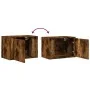 Mesita de noche de pared con luces LED roble ahumado de , Mesitas de noche - Ref: Foro24-852097, Precio: 35,47 €, Descuento: %