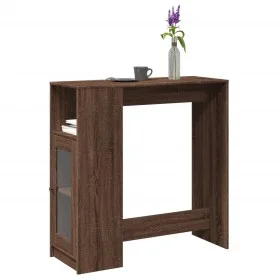 Mesa alta bar con estantes marrón roble 101x40x103,5 cm de , Mesas de cocina y de comedor - Ref: Foro24-854370, Precio: 76,05...