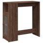 Mesa alta bar con estantes marrón roble 101x40x103,5 cm de , Mesas de cocina y de comedor - Ref: Foro24-854370, Precio: 77,05...
