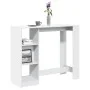 Bar-Tisch mit weißem Ingenieurholzregal 124x46x103,5 cm. von , Küchen- und Esstische - Ref: Foro24-854391, Preis: 83,84 €, Ra...