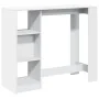 Bar-Tisch mit weißem Ingenieurholzregal 124x46x103,5 cm. von , Küchen- und Esstische - Ref: Foro24-854391, Preis: 83,84 €, Ra...