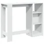 Bar-Tisch mit weißem Ingenieurholzregal 124x46x103,5 cm. von , Küchen- und Esstische - Ref: Foro24-854391, Preis: 83,84 €, Ra...