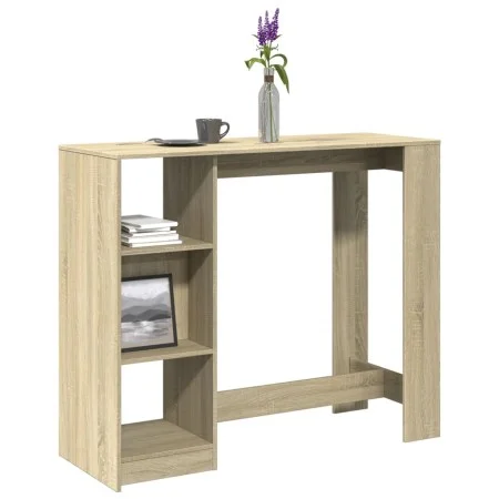 Mesa bar con estante madera roble Sonoma 124x46x103,5 cm de , Mesas de cocina y de comedor - Ref: Foro24-854393, Precio: 87,3...