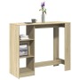 Mesa bar con estante madera roble Sonoma 124x46x103,5 cm de , Mesas de cocina y de comedor - Ref: Foro24-854393, Precio: 88,6...