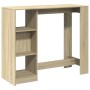 Mesa bar con estante madera roble Sonoma 124x46x103,5 cm de , Mesas de cocina y de comedor - Ref: Foro24-854393, Precio: 88,6...
