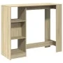 Mesa bar con estante madera roble Sonoma 124x46x103,5 cm de , Mesas de cocina y de comedor - Ref: Foro24-854393, Precio: 87,3...