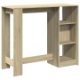 Mesa bar con estante madera roble Sonoma 124x46x103,5 cm de , Mesas de cocina y de comedor - Ref: Foro24-854393, Precio: 88,6...