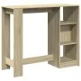 Mesa bar con estante madera roble Sonoma 124x46x103,5 cm de , Mesas de cocina y de comedor - Ref: Foro24-854393, Precio: 87,3...