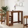 Bar-Tisch mit Regal aus gealtertem Holz 124x46x103,5 cm von , Küchen- und Esstische - Ref: Foro24-854398, Preis: 94,99 €, Rab...
