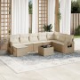 Set de sofás de jardín 9 pzas con cojines ratán sintético beige en Conjuntos de jardín | Comprar online en Foru.es