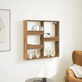 Armario de pared madera ingeniería roble artesanal 80x15x80 cm de , Estantes y estanterías - Ref: Foro24-854552, Precio: 35,9...