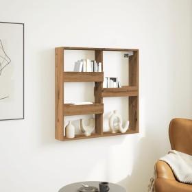 Armario de pared madera ingeniería roble artesanal 80x15x80 cm de , Estantes y estanterías - Ref: Foro24-854552, Precio: 36,8...