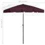 Sombrilla de playa rojo burdeos 180x120 cm de vidaXL, Sombrillas - Ref: Foro24-314723, Precio: 45,31 €, Descuento: %