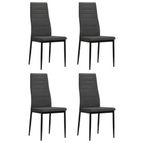 Sillas de comedor 4 uds madera maciza de caucho y tela gris en Sillas de comedor | Comprar online en Foru.es