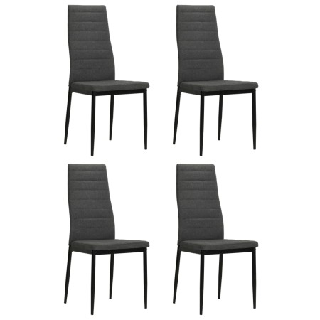 Sillas de comedor 4 uds madera maciza de caucho y tela gris en Sillas de comedor | Comprar online en Foru.es