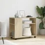 Beistelltisch mit Rollen aus Eichenholz Sonoma 70x35x60 cm von , Seitentische - Ref: Foro24-853148, Preis: 57,26 €, Rabatt: %