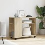 Mesa auxiliar con ruedas madera roble Sonoma 70x35x60 cm de , Mesas auxiliares - Ref: Foro24-853148, Precio: 58,38 €, Descuen...