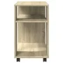 Beistelltisch mit Rollen aus Eichenholz Sonoma 70x35x60 cm von , Seitentische - Ref: Foro24-853148, Preis: 57,26 €, Rabatt: %