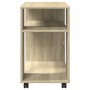 Mesa auxiliar con ruedas madera roble Sonoma 70x35x60 cm de , Mesas auxiliares - Ref: Foro24-853148, Precio: 58,38 €, Descuen...