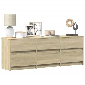 Mueble de TV LED madera de ingeniería roble Sonoma 140x34x50 cm de , Muebles TV - Ref: Foro24-3307921, Precio: 146,43 €, Desc...