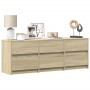 Mueble de TV LED madera de ingeniería roble Sonoma 140x34x50 cm de , Muebles TV - Ref: Foro24-3307921, Precio: 148,30 €, Desc...