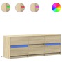 Mueble de TV LED madera de ingeniería roble Sonoma 140x34x50 cm de , Muebles TV - Ref: Foro24-3307921, Precio: 148,30 €, Desc...