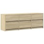 Mueble de TV LED madera de ingeniería roble Sonoma 140x34x50 cm de , Muebles TV - Ref: Foro24-3307921, Precio: 148,30 €, Desc...