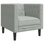 Sillón Chesterfield de terciopelo gris claro de , Sofás - Ref: Foro24-372673, Precio: 133,50 €, Descuento: %